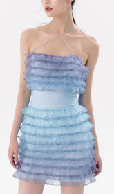TRÄGERLOSES MINIKLEID AUS SPITZE